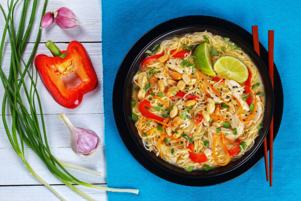 istock Thai Chicken noodle soup with cilantro 690311112