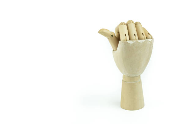 istock wooden hand on white background 690316208