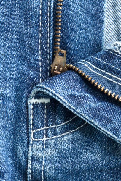 istock Close front detail of blue jeans 690322580