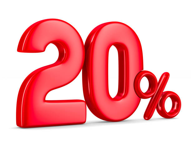 istock Twenty percent on white background. Isolated 3D illustration 690329922