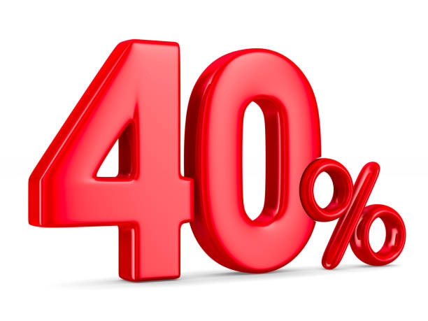 istock Fourty percent on white background. Isolated 3D illustration 690329940