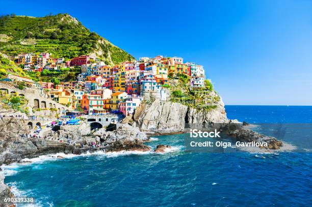 Manarola Cinque Terre National Park Italy Stock Photo - Download Image Now - Cinque Terre, Italy, Architecture