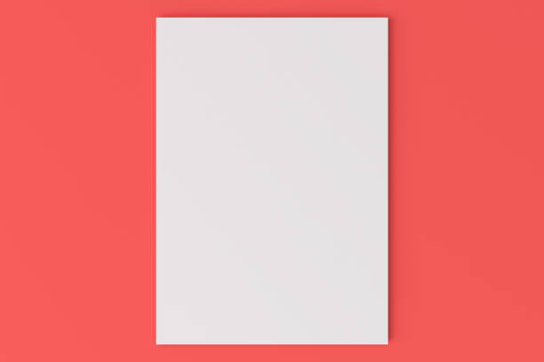 istock Blank white closed brochure mock-up on red background 690339682