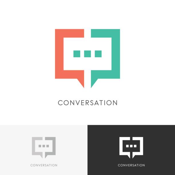 Good conversation symbol Good conversation - colored chat symbol. Discussion, dialogue and talk vector icon. debate stock illustrations
