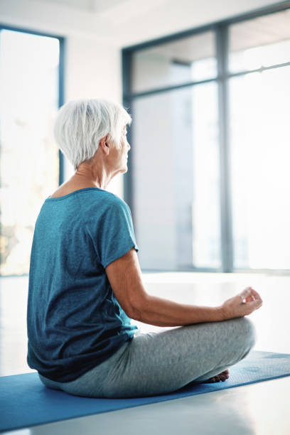 istock Yoga keeps her at peace with life 690346936