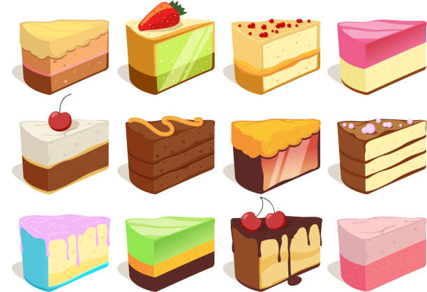 Cream Cake Slices Pieces Vector Illustrations Set In Cartoon Style Stock Illustration - Download Image Now - iStock Cream Cake Slices Pieces Vector Illustrations Set In Cartoon Style Stock Illustration - Download Image Now - iStock