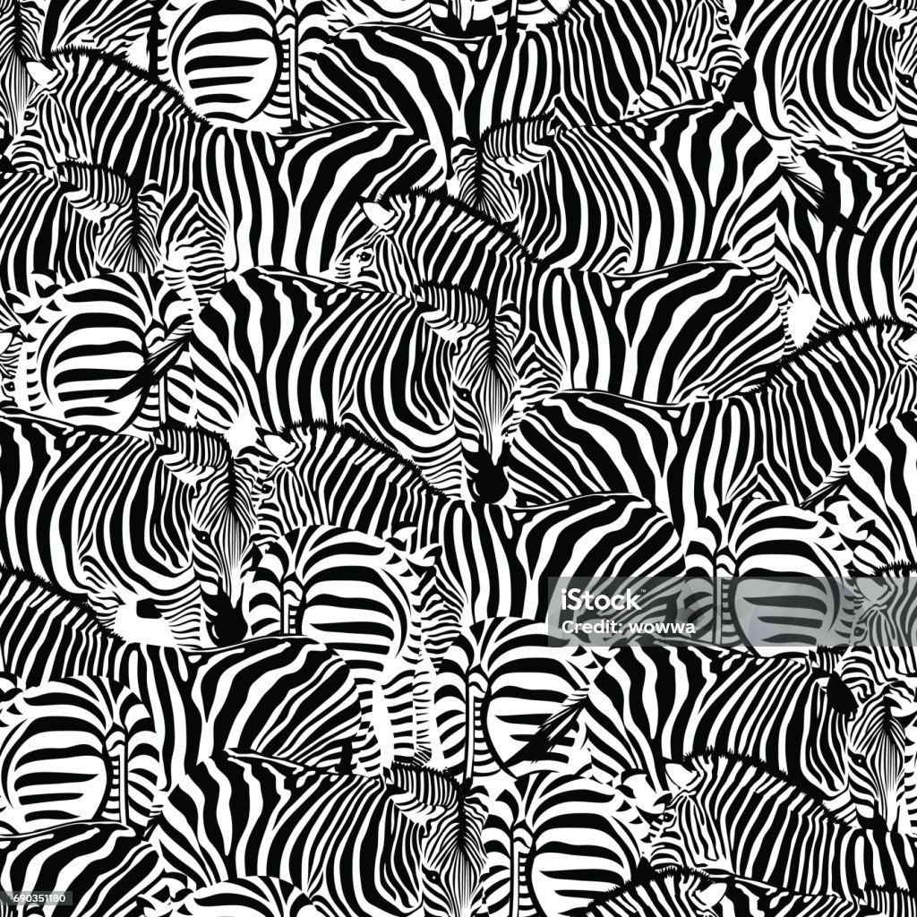Zebra seamless pattern. Wild animal texture. Striped black and white. design trendy fabric texture, illustration. Zebra stock vector