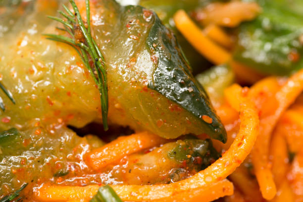 istock Korean cucumber salad with carrots. macro 690357588