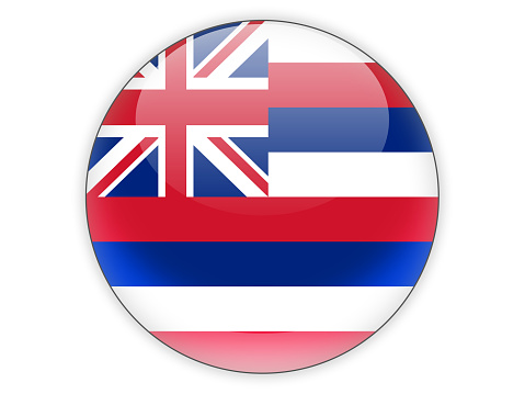 Flag of hawaii, US state icon isolated on white. 3D illustration