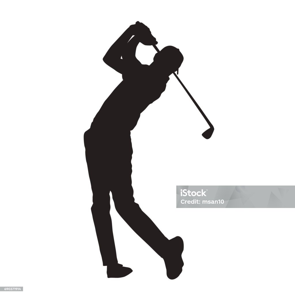 Golf player isolated vector silhouette Golf stock vector