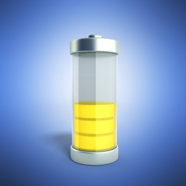 istock Battery charging Battery charge level indicators on green 690372318