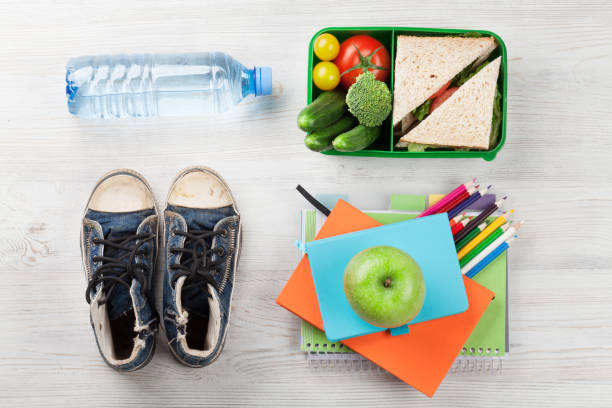 istock Lunch box and school supplies 690376040