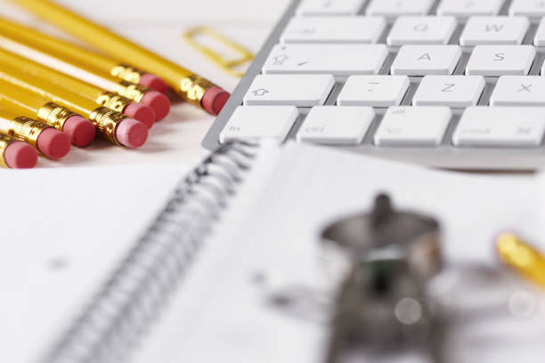 istock Close up of school equipment 690376136