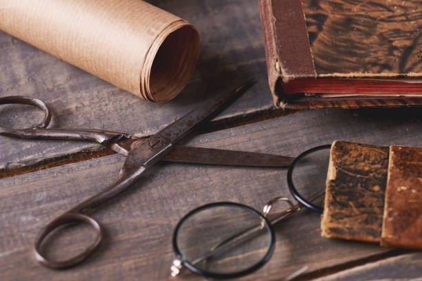 istock Top view of old accessories 690378906