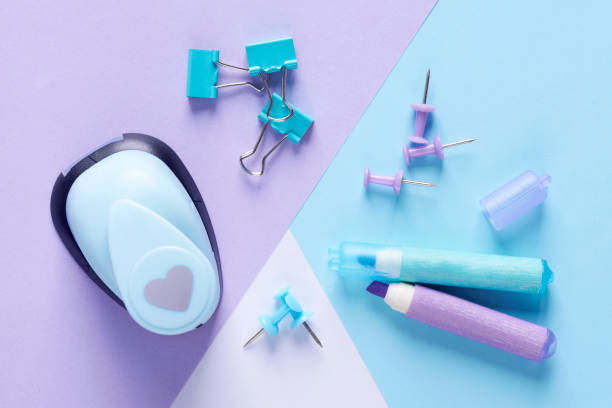 istock Office supplies in pastel colors 690389218