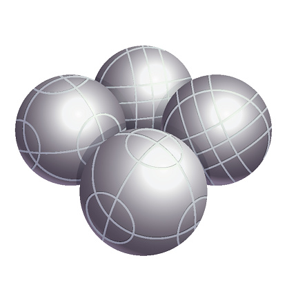 Colorless bocce balls made of metal or various kinds of plastic vector illustration isolated on white background. Bocci is a ball sport belonging to boules family