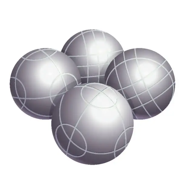 Vector illustration of Colorless bocce balls made of metal or plastic vector