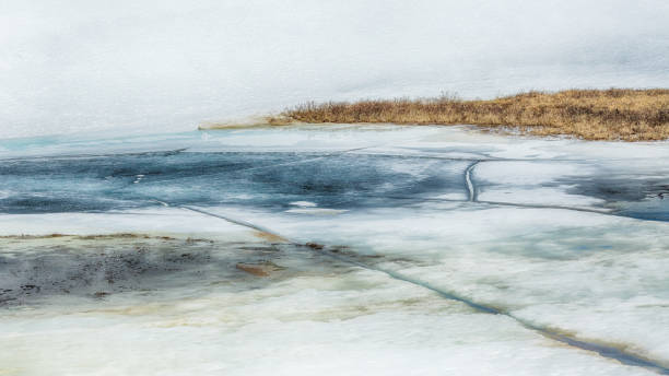 istock Melting ice and snow in the spring 690390384