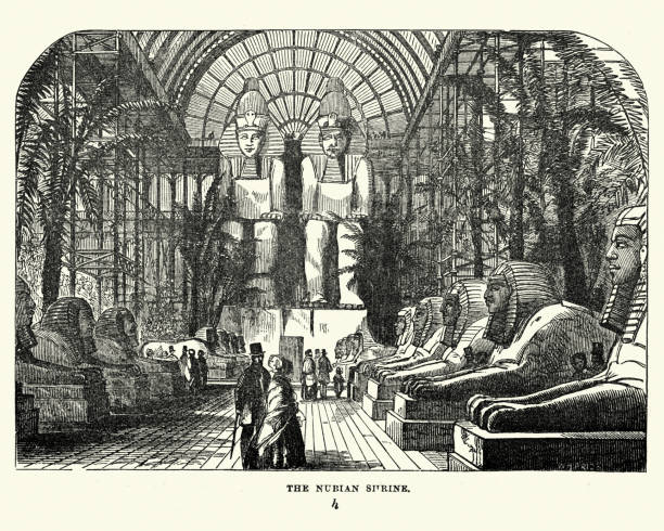 die große ausstellung 1851 - der nubische hof - the great court stock-grafiken, -clipart, -cartoons und -symbole