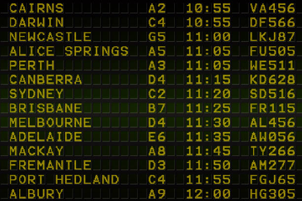 Train Board.Board showing the current schedules for trains leaving the Zurich main station.