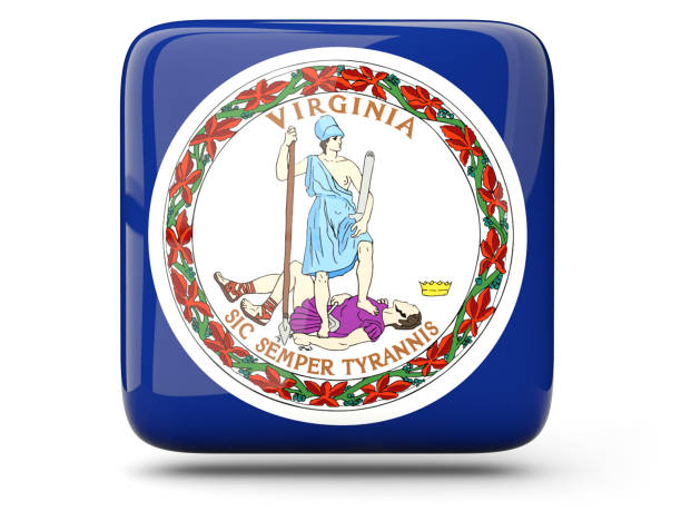 istock Flag of virginia, US state square icon 690396366