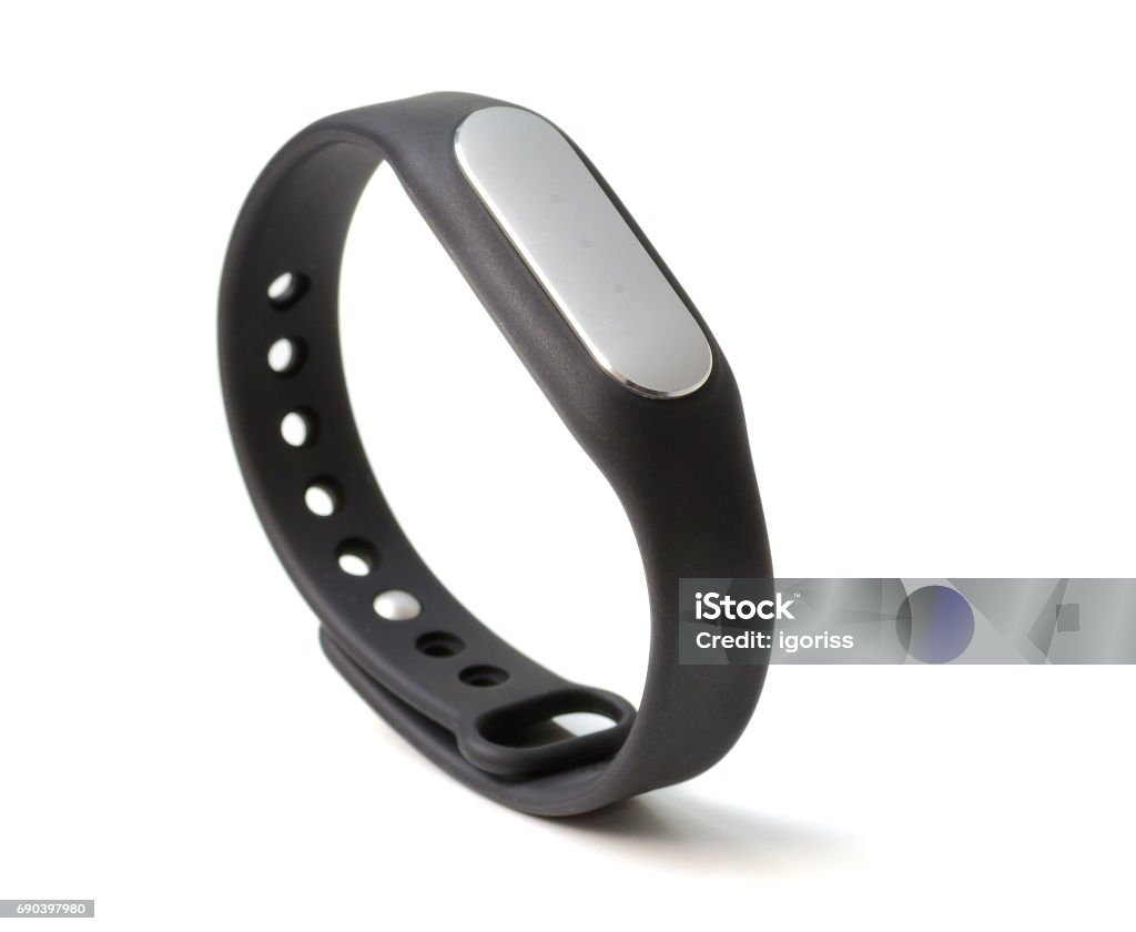 Tijd inschakelen pizza Black Fitness Bracelet Pedometer Isolated On White Stock Photo - Download  Image Now - Intelligence, Fitness Tracker, Cut Out - iStock