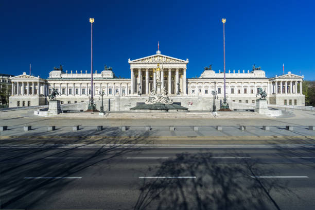 istock Vienna sights series, austrian parliament without people 690400364