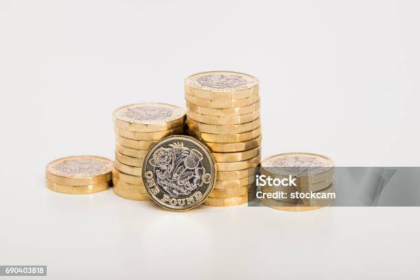 Pile Of Pound Coins Stock Photo - Download Image Now - Coin, British Currency, Pound Symbol