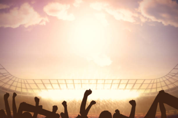 istock Football stadium with cheering crowd 690404812