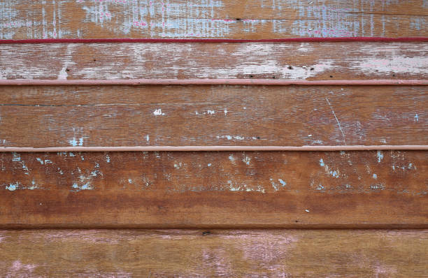istock Old Wood sheet wall in thai house style. 690408076