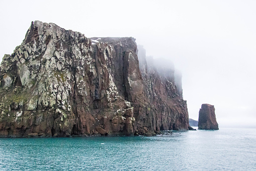 The narrow entrance to Deception Island's Port Foster, known as Neptune’s Bellows.