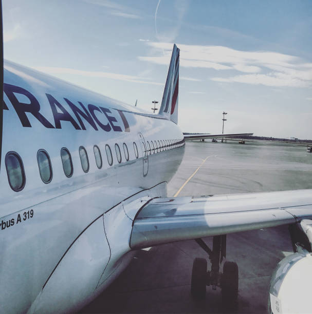 samolot air france na lotnisku szeremietiewo, moskwa, rosja - sheremetyevo zdjęcia i obrazy z banku zdjęć