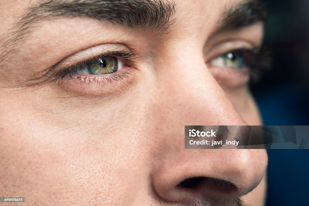 Foto macro del ojo del hombre - Foto de stock de Ojo libre de derechos