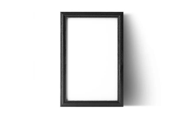 istock Classic Black Wooden Frame Isolated on White Background 690418788