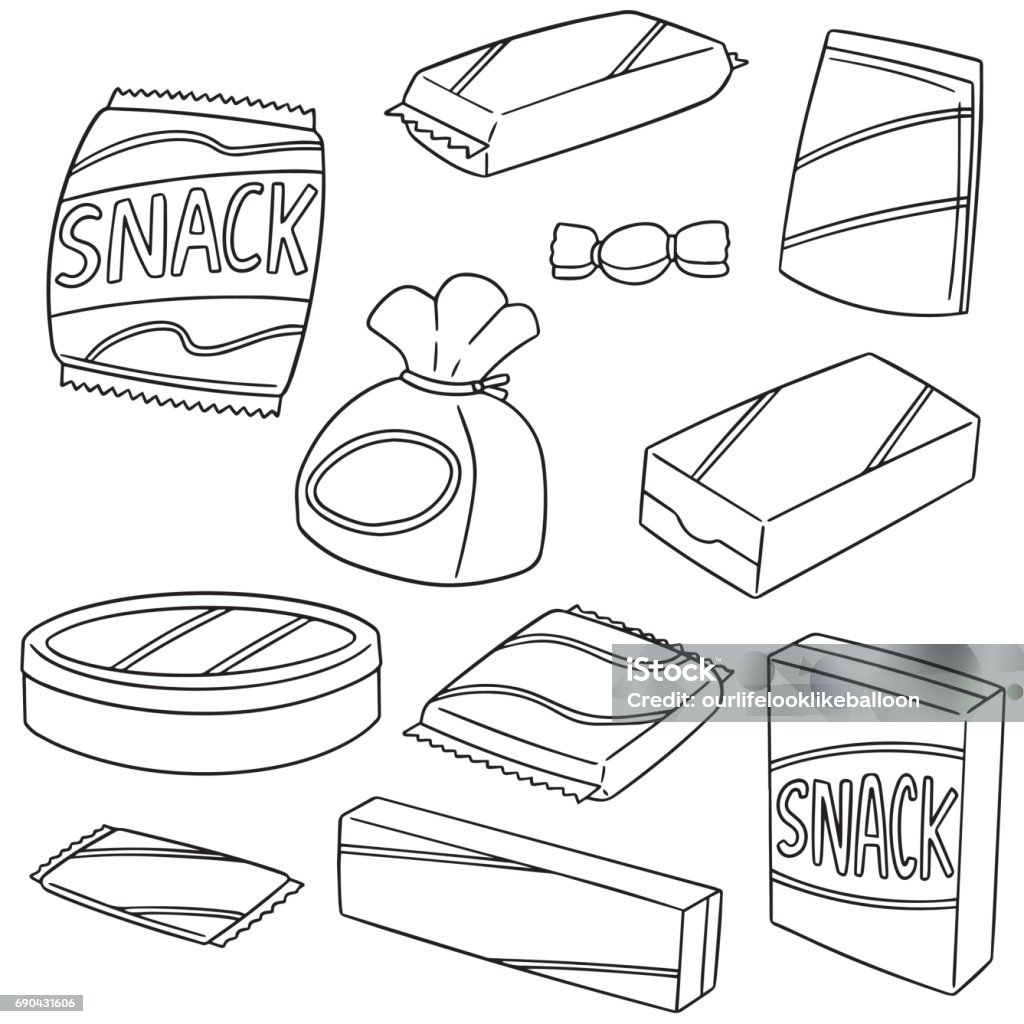 snack vector set of snack Drawing - Activity stock vector