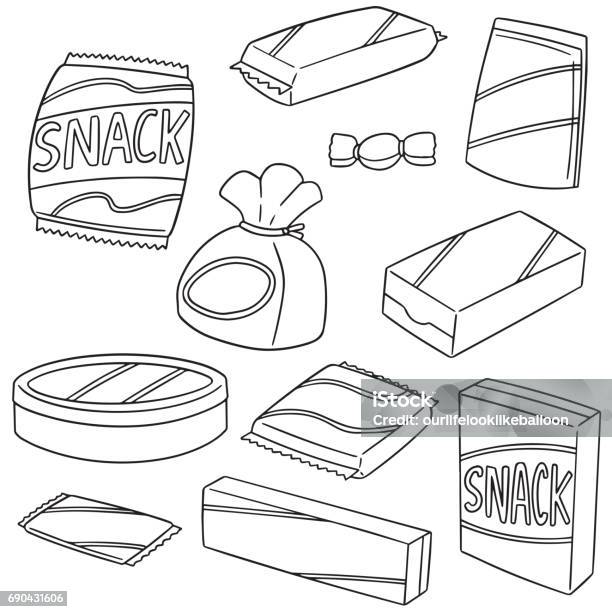 Snack Stock Illustration - Download Image Now - Drawing - Activity, Chocolate Bar, Snack