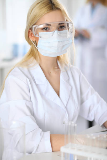 istock Female scientific researcher in laboratory 690431692