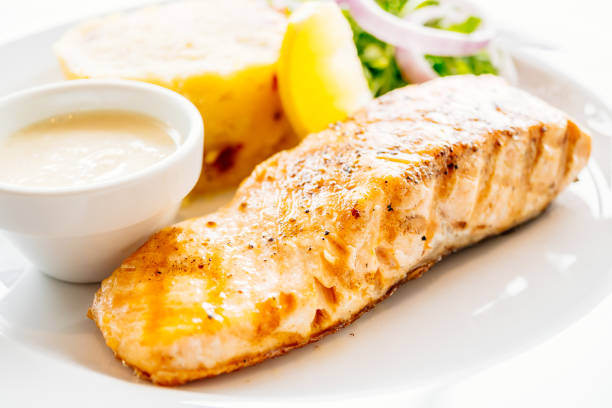 istock Salmon meat fillet steak 690432016