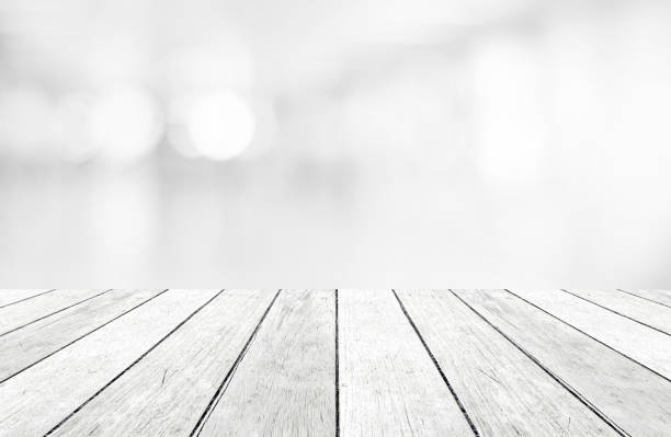 istock Perspective wood and blur abstract bokeh light background, product display montage 690432704