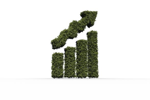 istock Bar chart made of leaves 690440384