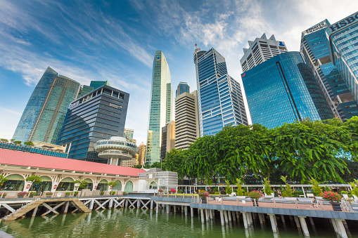 Panoramic view  cityscape in singapore city
