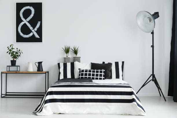 istock Bedroom with lamp and decorations 690445086