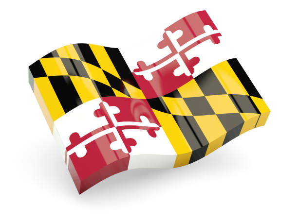 istock Flag of maryland, US state wave icon 690445488