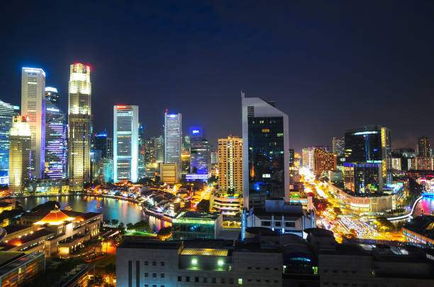 istock Panoramic view urban cityscape in singapore 690450196