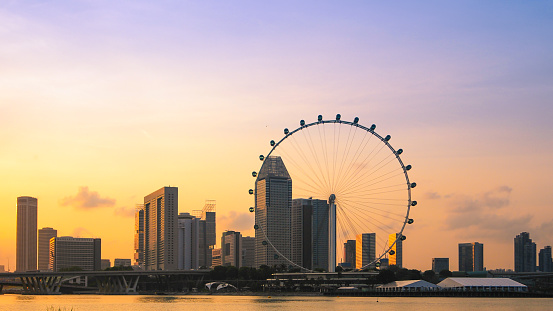 Panoramic view  cityscape in singapore city