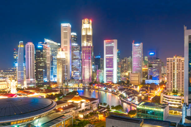istock Panoramic view urban cityscape in singapore 690451498
