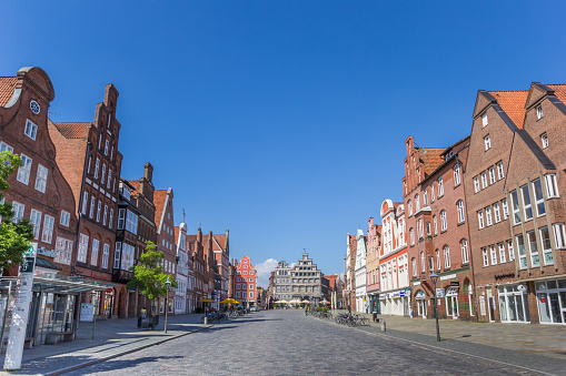 Luneburg, Germany - May 21, 2017: Central square Am Sande in Luneburg, Germany