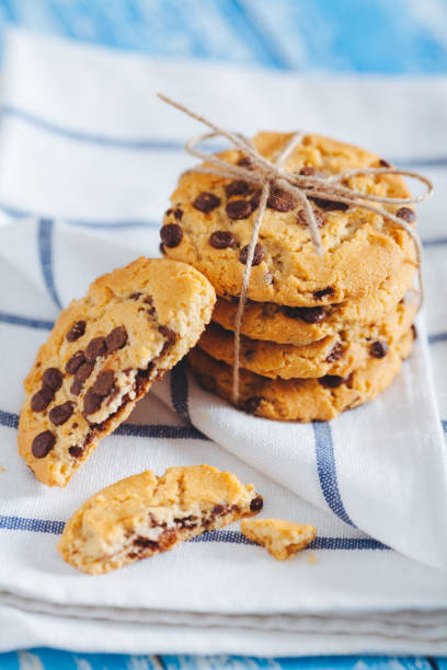 istock Chocolate chip cookies on wooden table 690456072