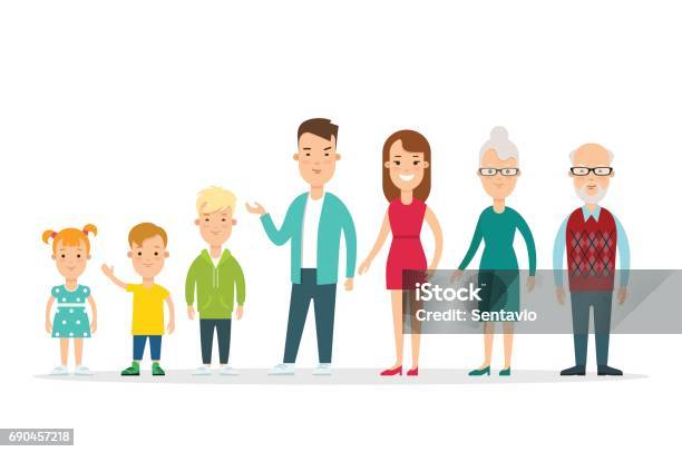 Flat Happy Family Đứng Xếp Hàng Minh Họa Vector Khái Niệm Vòng Đời Con Cái Cha Flat Happy Family Đứng Xếp Hàng Minh Họa Vector Khái Niệm Vòng Đời Con Cái Cha