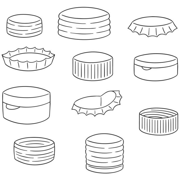 bottle cap vector set of bottle cap silver bottle cap stock illustrations